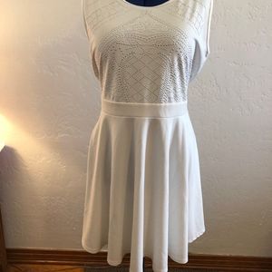 Measeor white dress with silver beading, size XXL